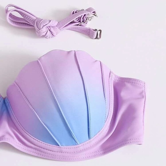 Scalloped Shell Trim Bikini Swimsuit - Picture 3 of 8